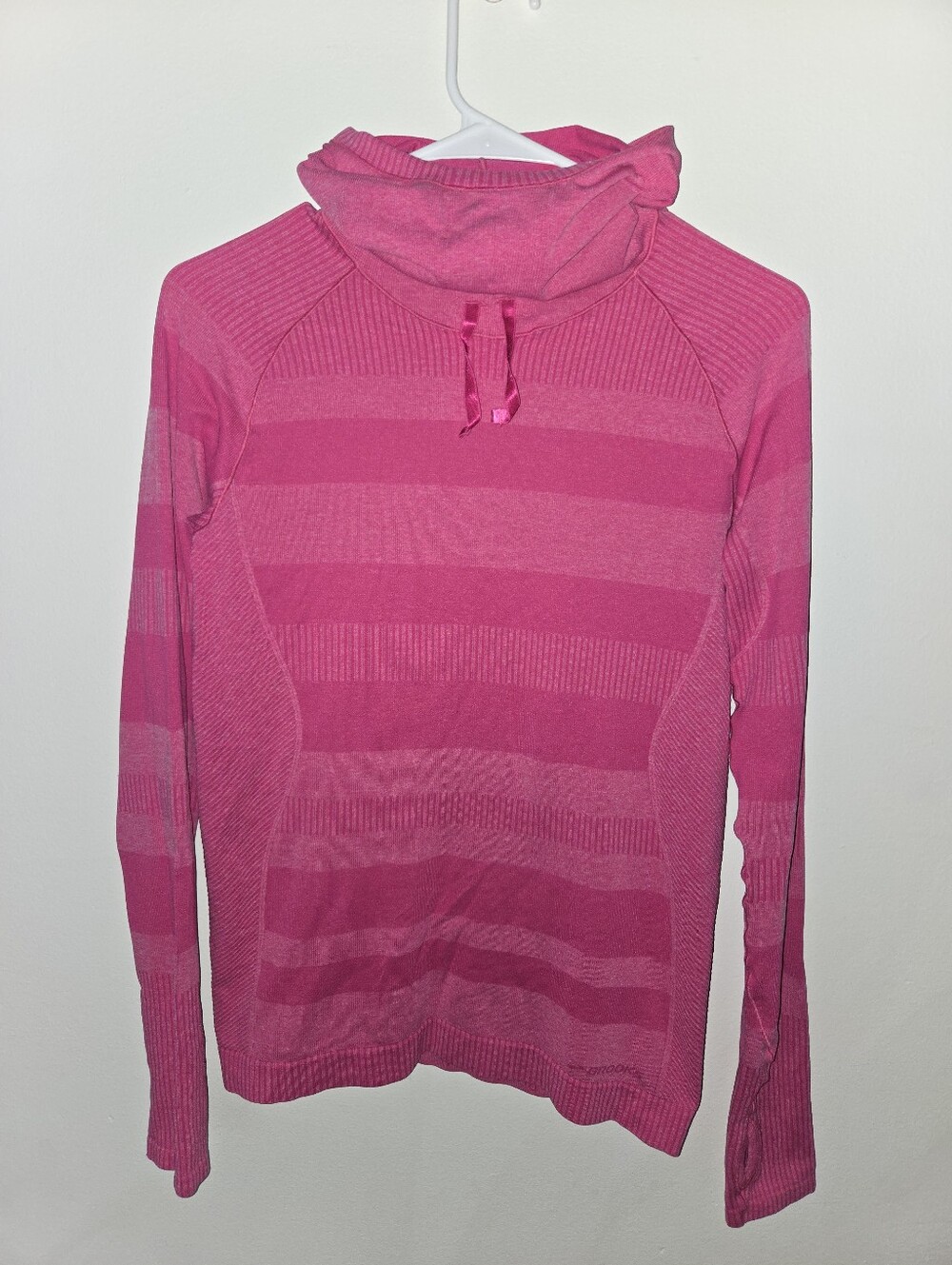 Brooks Running Drilayer Striped Hoodie Pullover Pink Size M